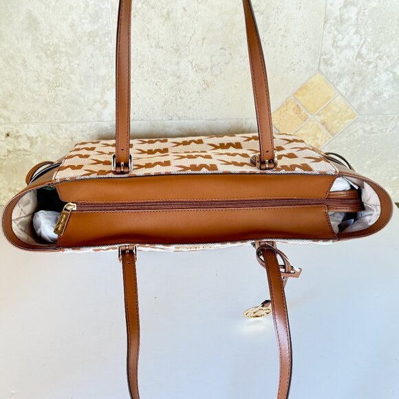 Michael Kors Gilly LG Drawstring Travel Tote Shoulder Bag MK Graphic Logo Brown - Picture 9 of 15